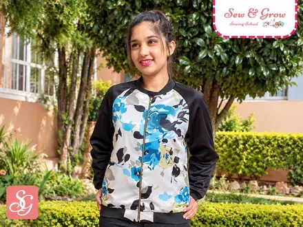 Sew & Grow student &mdash; a bomber jacket, made from scratch