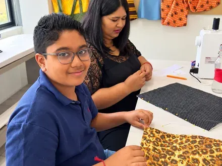 Sew & Grow student &mdash; learning side by side