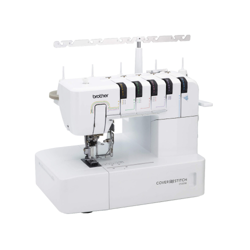 The sophisticated Brother CV3550 Coverstitch Machine offers coverhem functionality for a high-quality,