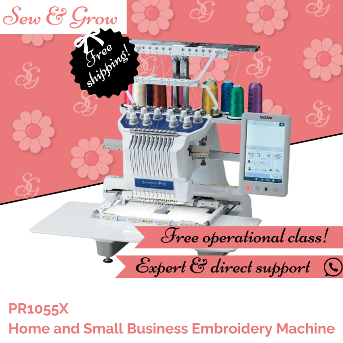 PR1055X Home and Small Business Embroidery Machine